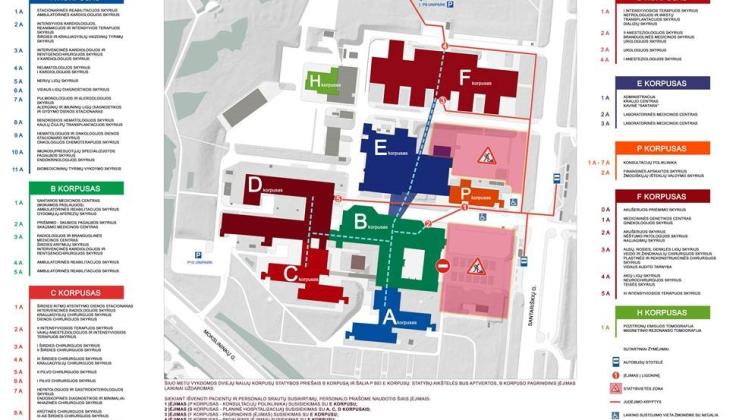 Nuo 2024 m. spalio 30 d. keičiasi patekimas į dalį Santaros klinikų korpusų: dėl statybų bus uždaryta dalis įėjimų